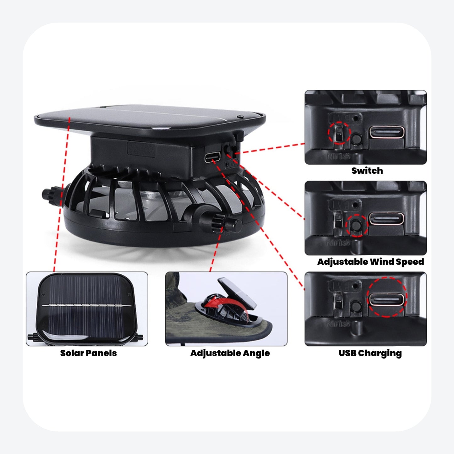 SunnyCap™ - Solar Fan Cooling Hat